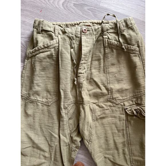 Free People size small oversized baggy army green cargo pants - Picture 2 of 7